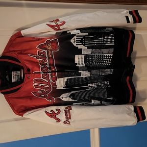 Men's Atlanta Braves Pro Standard Navy/White Varsity Logo Full-Zip Jacket